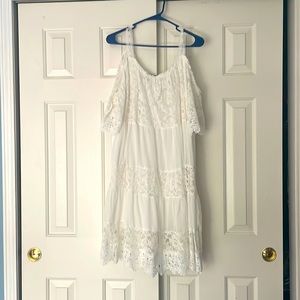 White off the shoulder lace dress